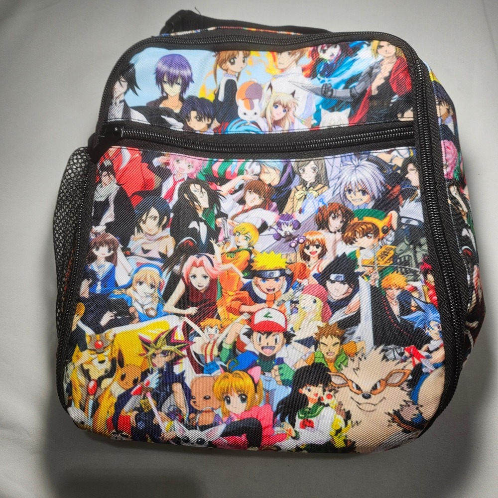 Anime Crossover Insulated Lunch Bag Naruto Pokemon Yu-Gi-Oh Bleach AOP